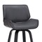 Armen Living Tyler 26" Counter Height Swivel Gray Faux Leather and Black Wood Bar Stool LCTYBAGRBL26 - alternate 9